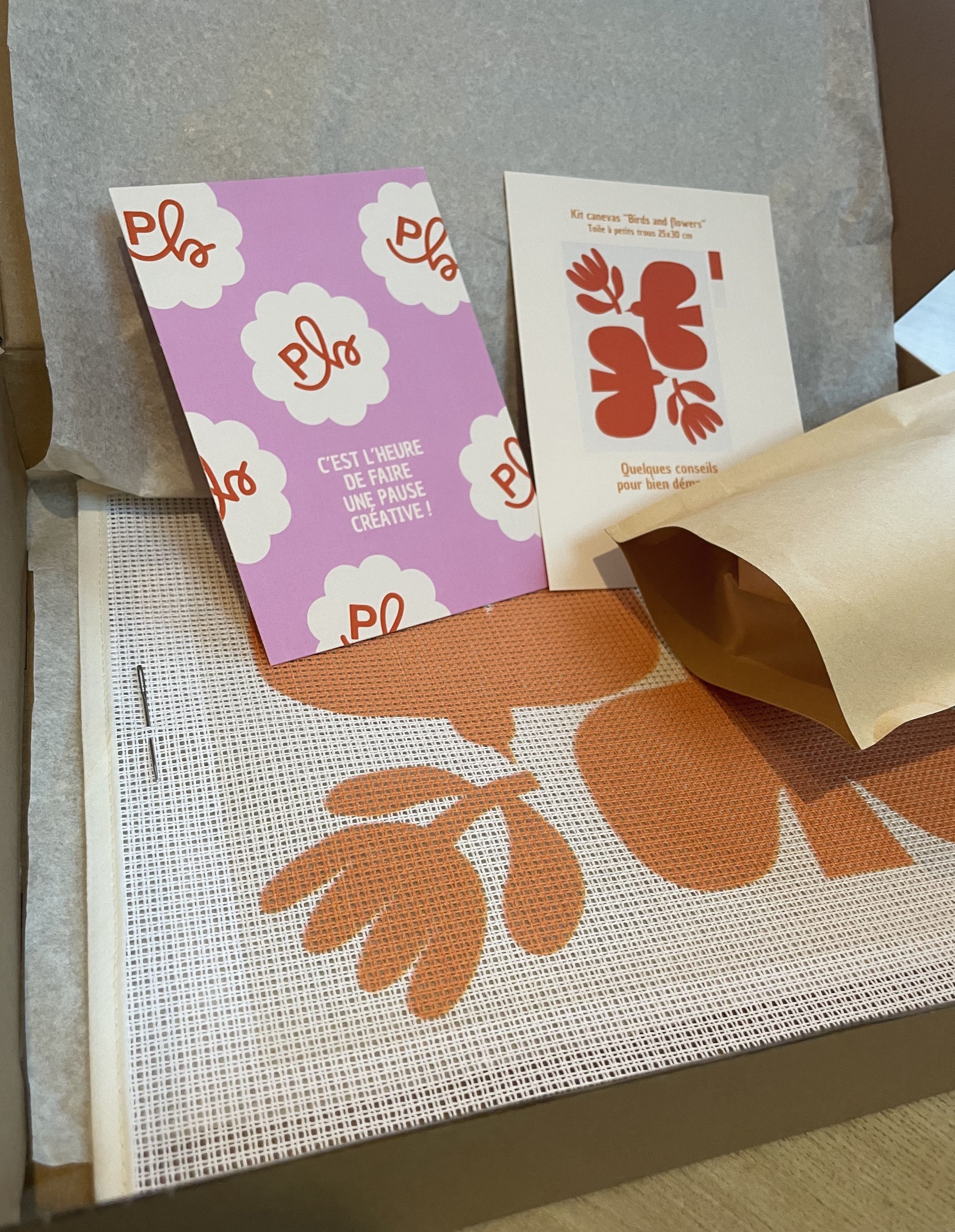 Kit canevas petits trous "Birds and flowers"